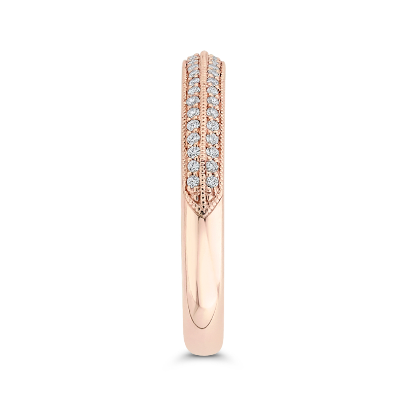 Round Diamond Half-Eternity Wedding Band in 14K Rose Gold