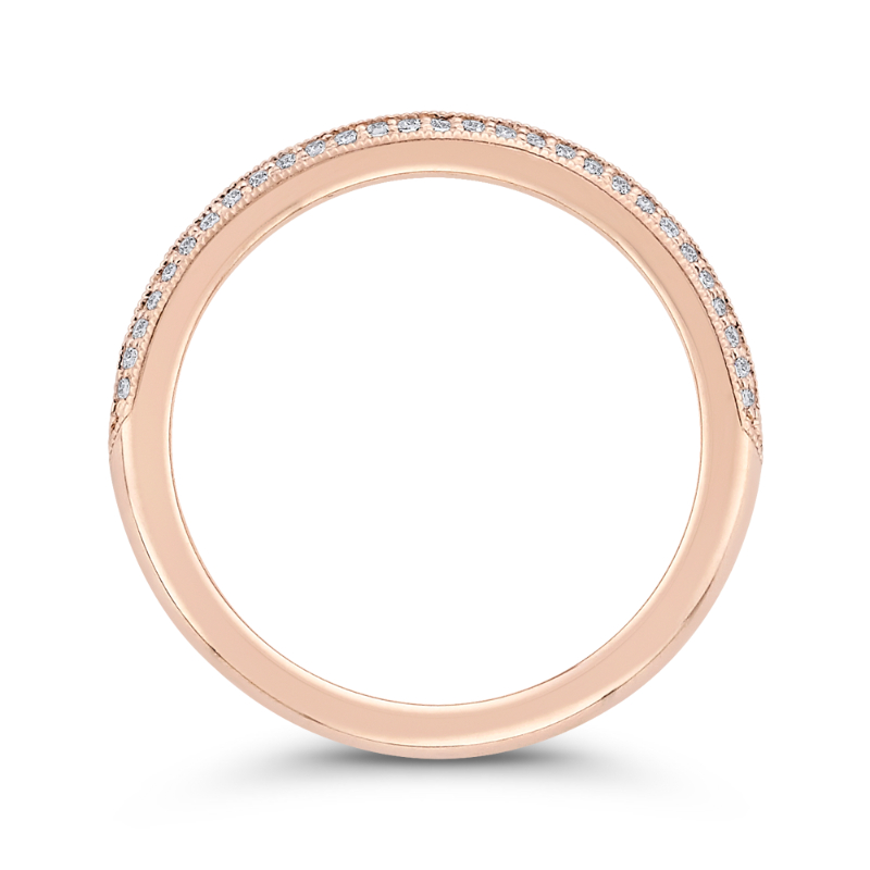 Round Diamond Half-Eternity Wedding Band in 14K Rose Gold