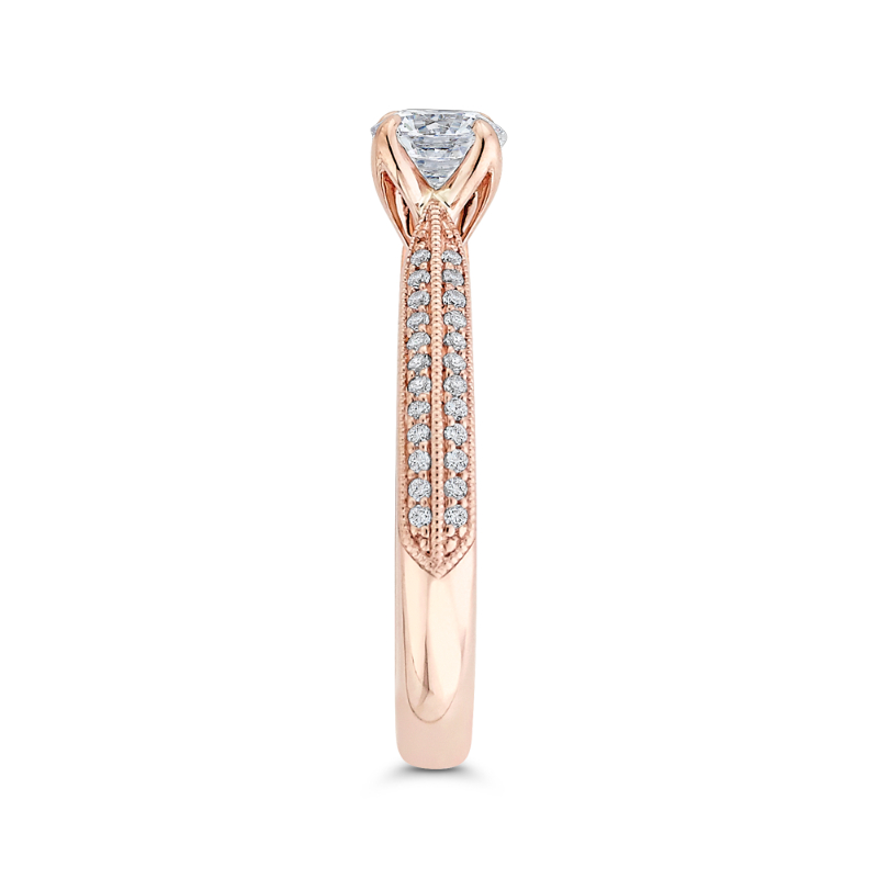 Floral Diamond Engagement Ring in 14K Rose Gold