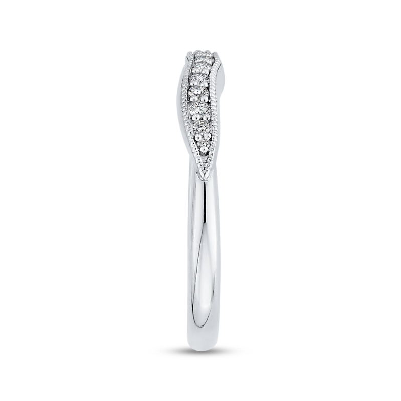 Round Diamond Wedding Band in 14K White Gold