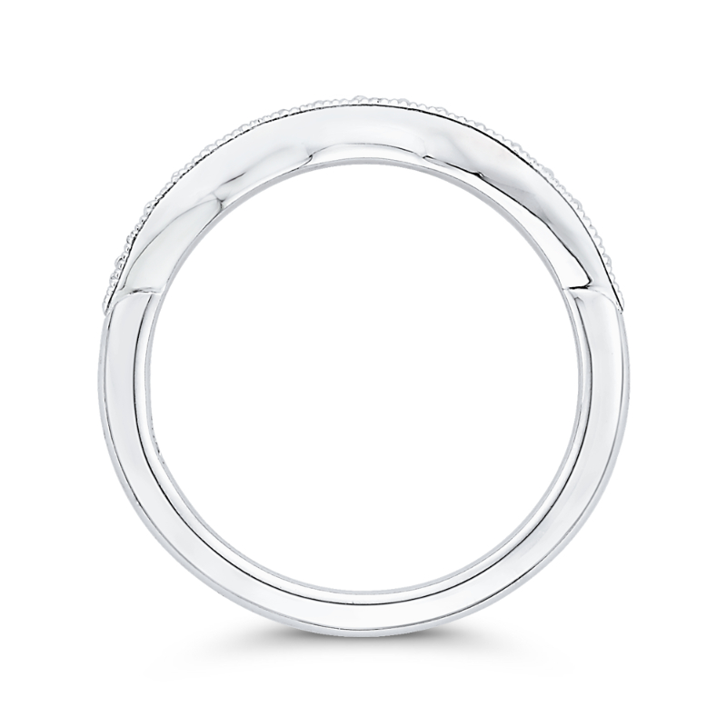 Round Diamond Wedding Band in 14K White Gold