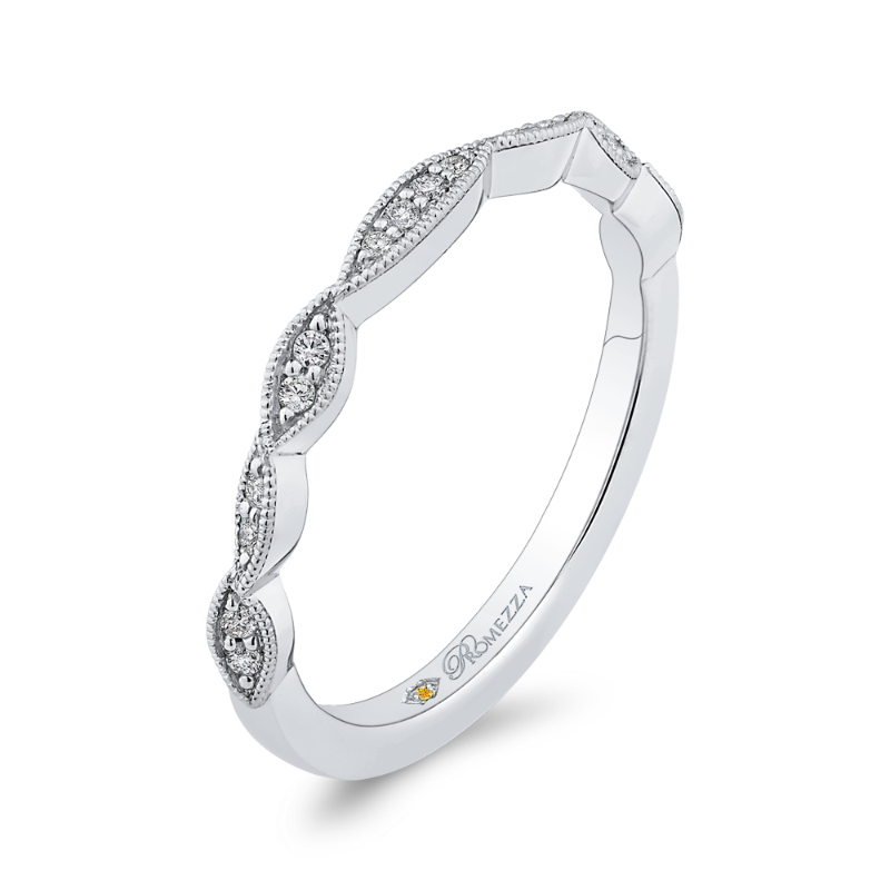 Round Half-Eternity Diamond Wedding Band in 14K White Gold