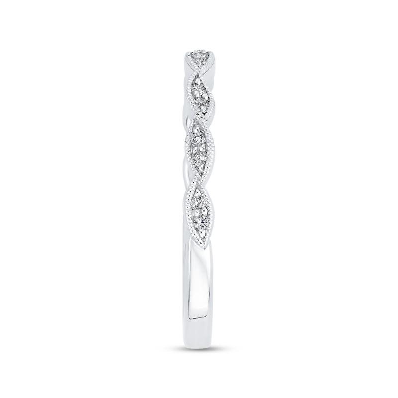 Round Half-Eternity Diamond Wedding Band in 14K White Gold