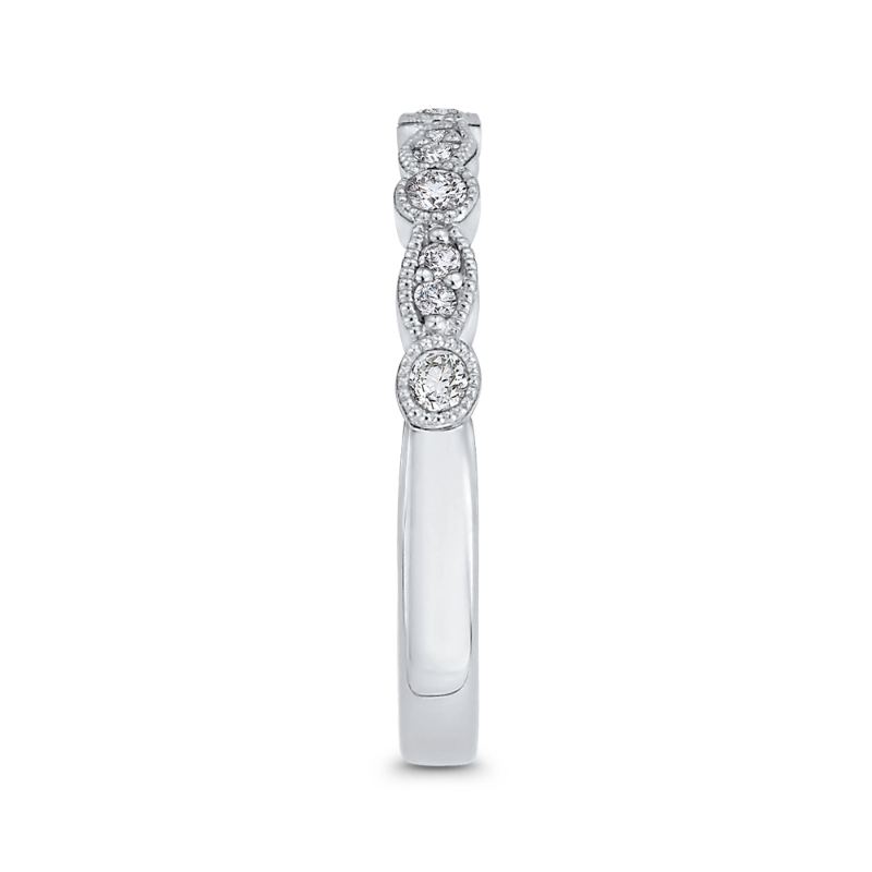 Round Half-Eternity Diamond Wedding Band in 14K White Gold