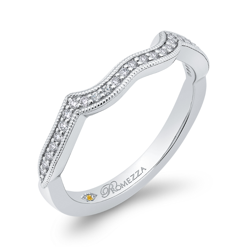 Round Half-Eternity Diamond Wedding Band in 14K White Gold