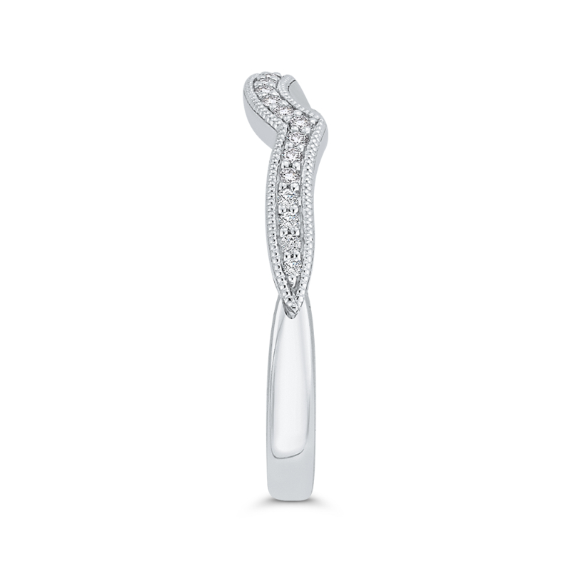 Round Half-Eternity Diamond Wedding Band in 14K White Gold
