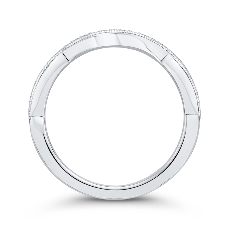 Round Half-Eternity Diamond Wedding Band in 14K White Gold
