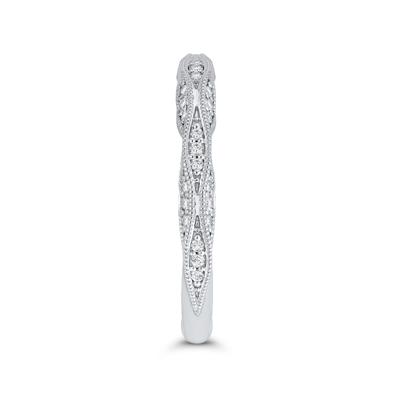 Round Diamond Wedding Band in 14K White Gold