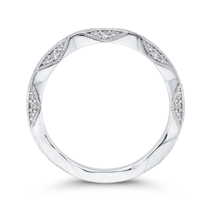 Round Diamond Wedding Band in 14K White Gold