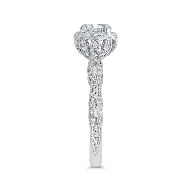 Round Diamond Engagement Ring in 14K White Gold