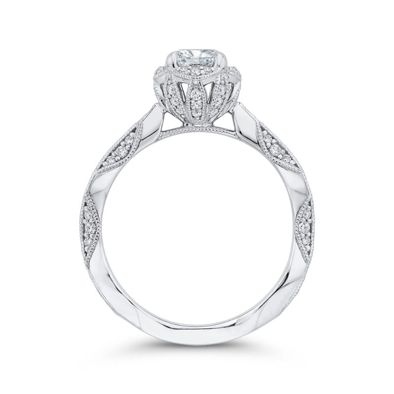 Round Diamond Engagement Ring in 14K White Gold