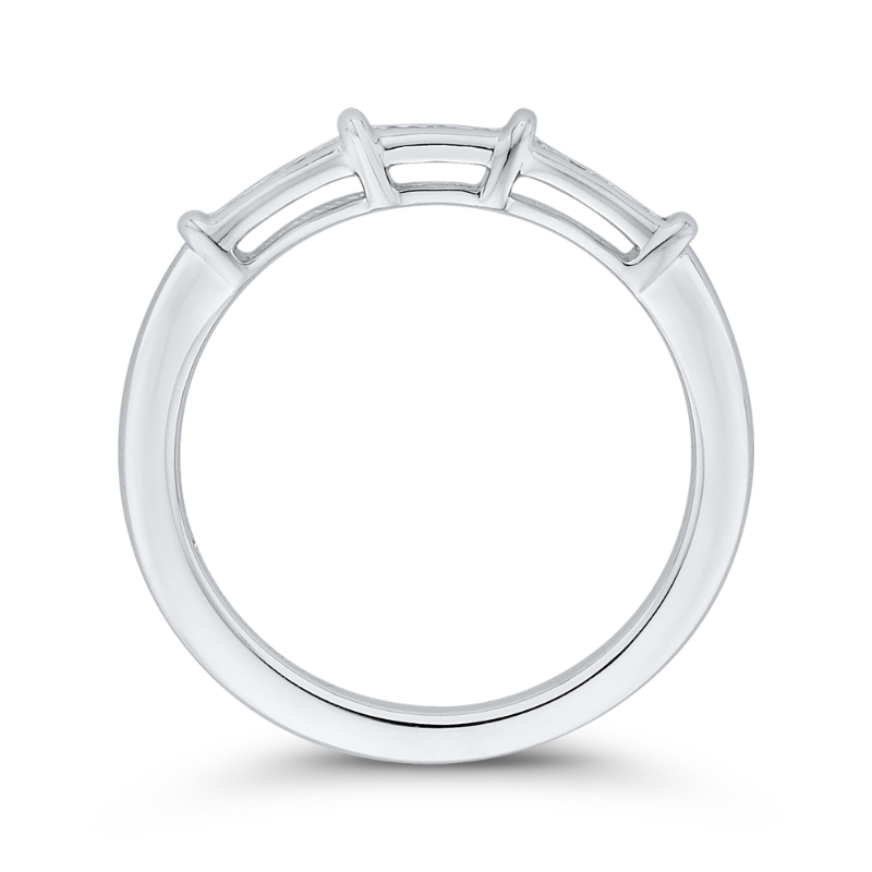 Round Diamond Wedding Band in 14K White Gold