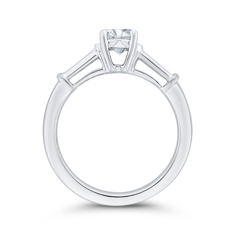 Round Diamond Engagement Ring in 14K White Gold