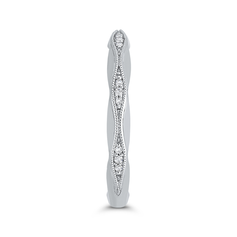 Round Diamond Wedding Band in 14K White Gold