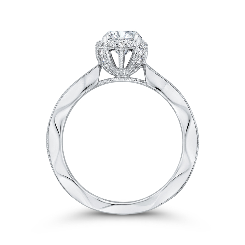 Round Diamond Engagement Ring in 14K White Gold