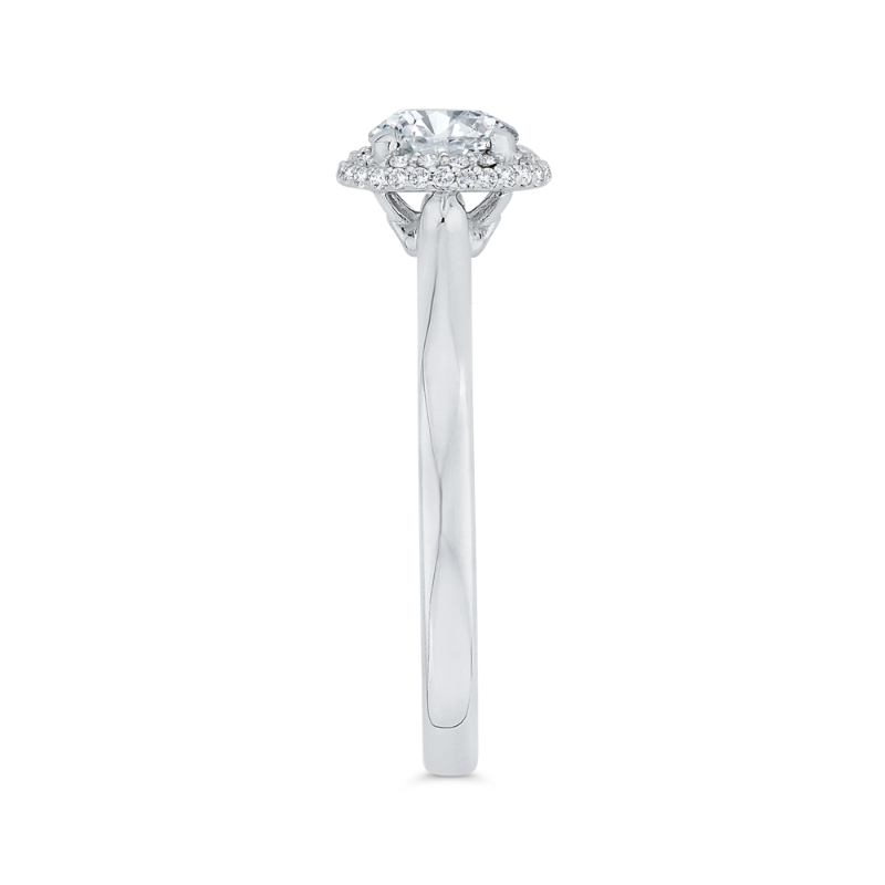 Diamond Halo Engagement Ring in 14K White Gold