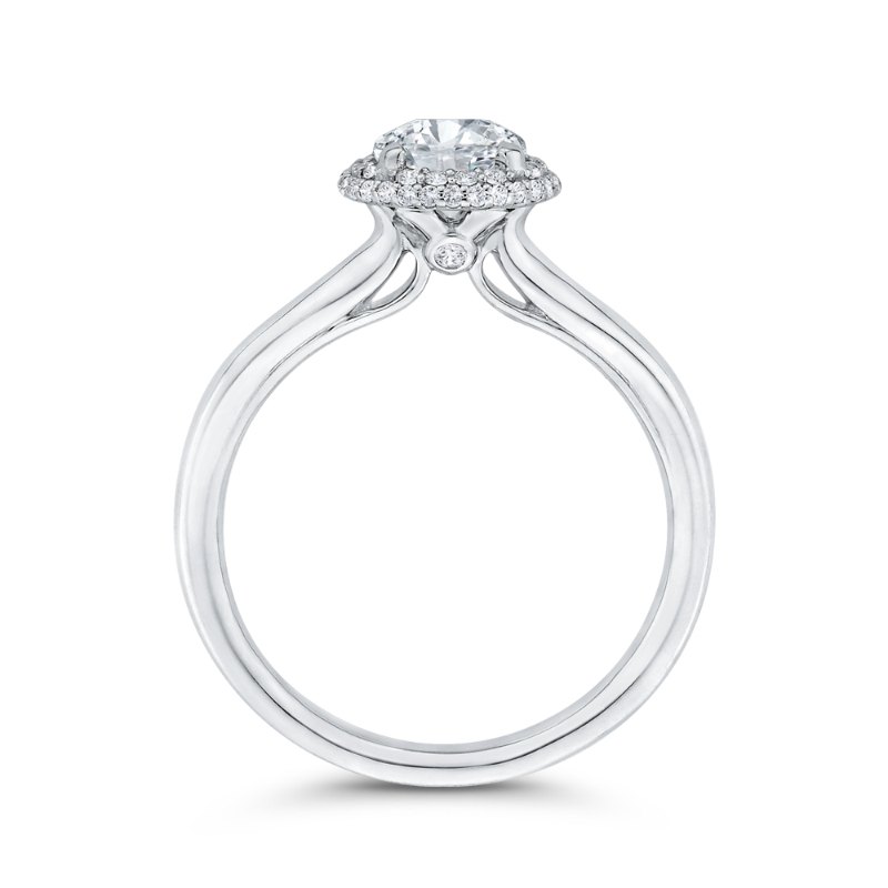 Diamond Halo Engagement Ring in 14K White Gold
