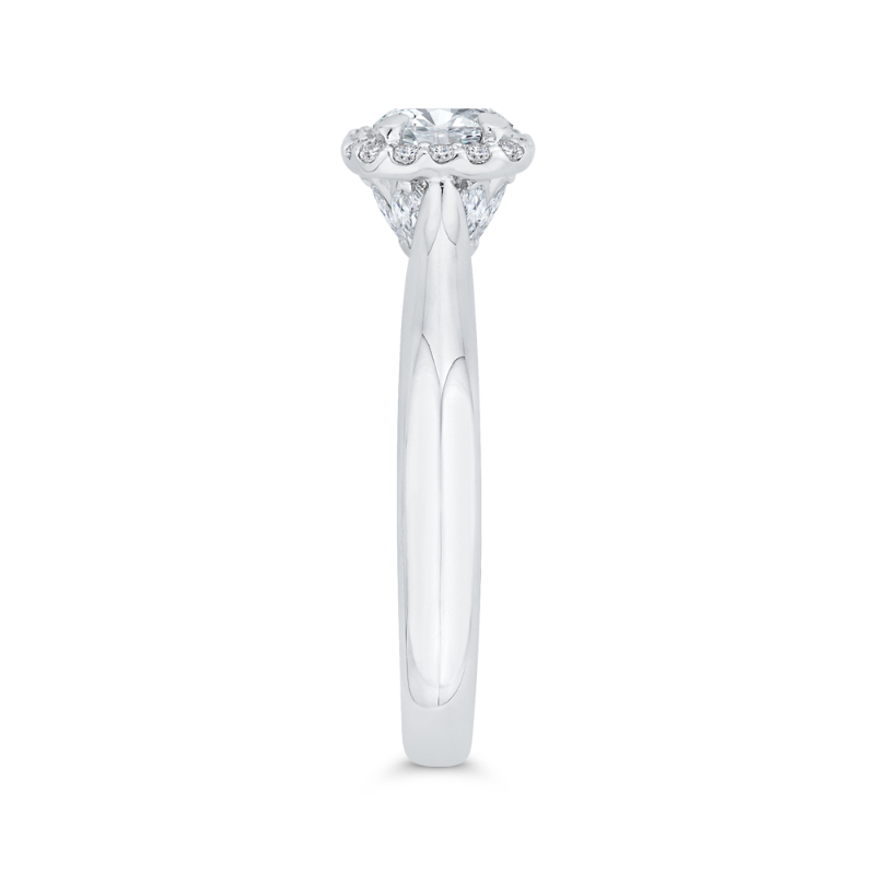 Diamond Halo Engagement Ring in 14K White Gold