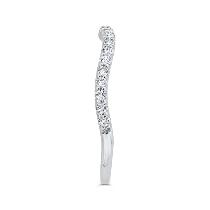 Diamond Counter Wedding Band in 14K White Gold