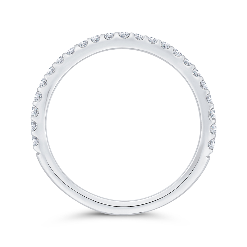 Diamond Counter Wedding Band in 14K White Gold