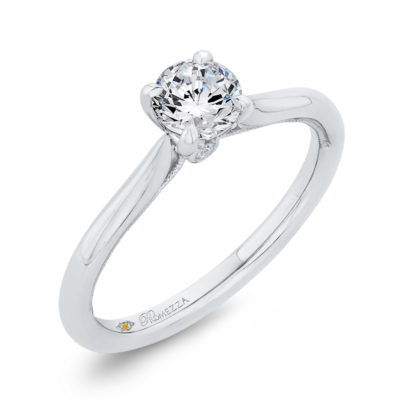 Diamond Solitaire Engagement Ring in 14K White Gold