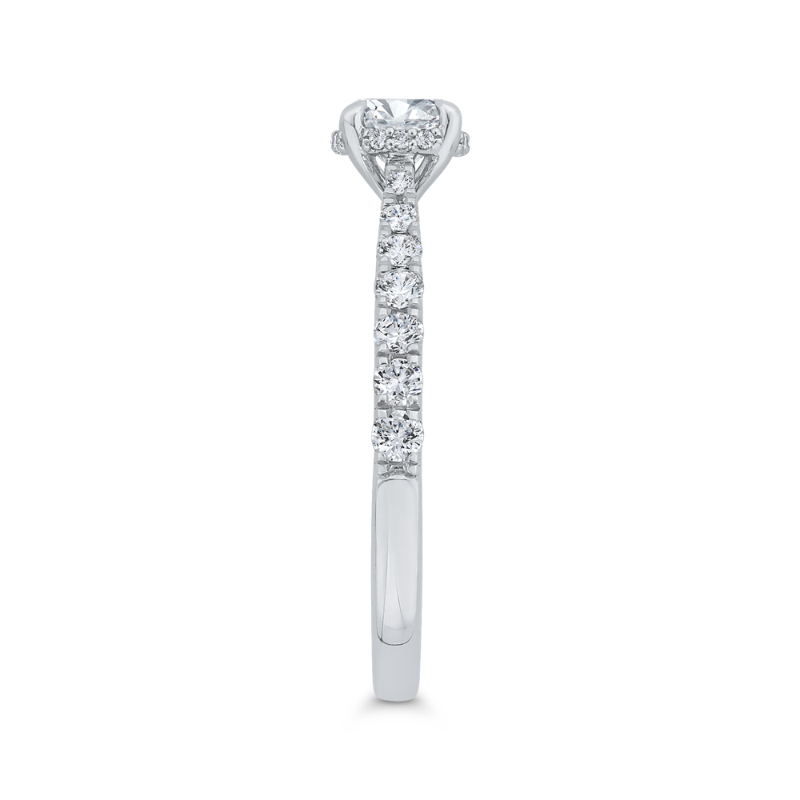 Diamond Solitaire Plus Engagement Ring in 14K White Gold