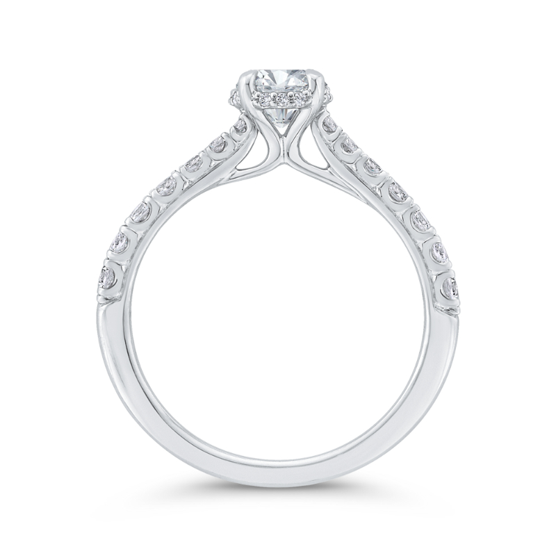 Diamond Solitaire Plus Engagement Ring in 14K White Gold