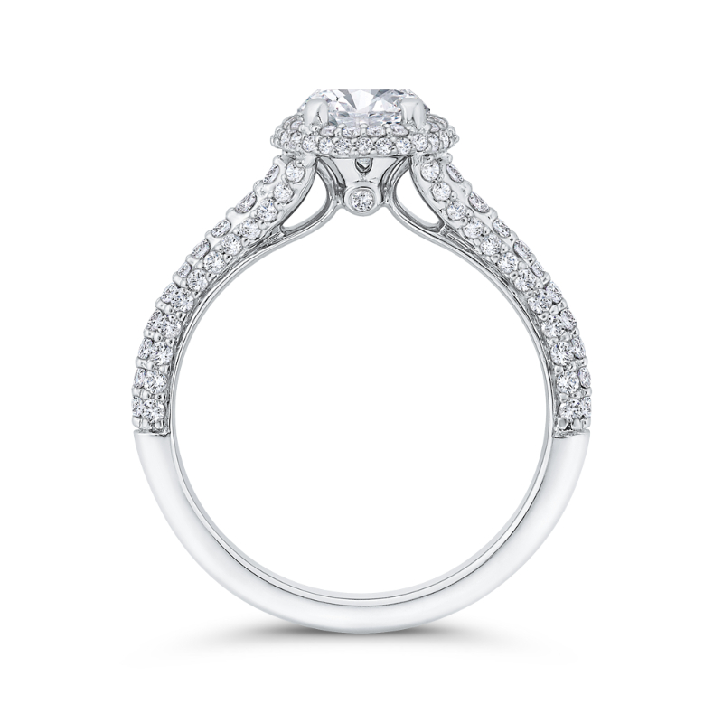 Diamond Halo Engagement Ring in 14K White Gold