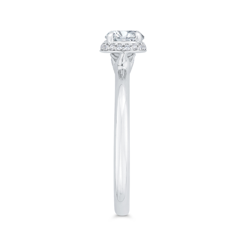 Diamond Halo Engagement Ring in 14K White Gold