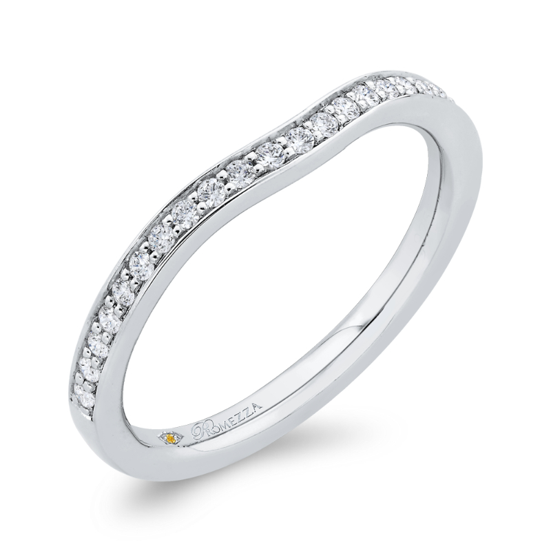 Diamond Counter Wedding Band in 14K White Gold