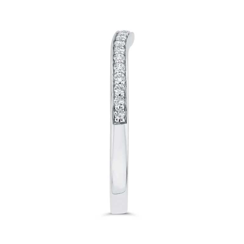 Diamond Counter Wedding Band in 14K White Gold