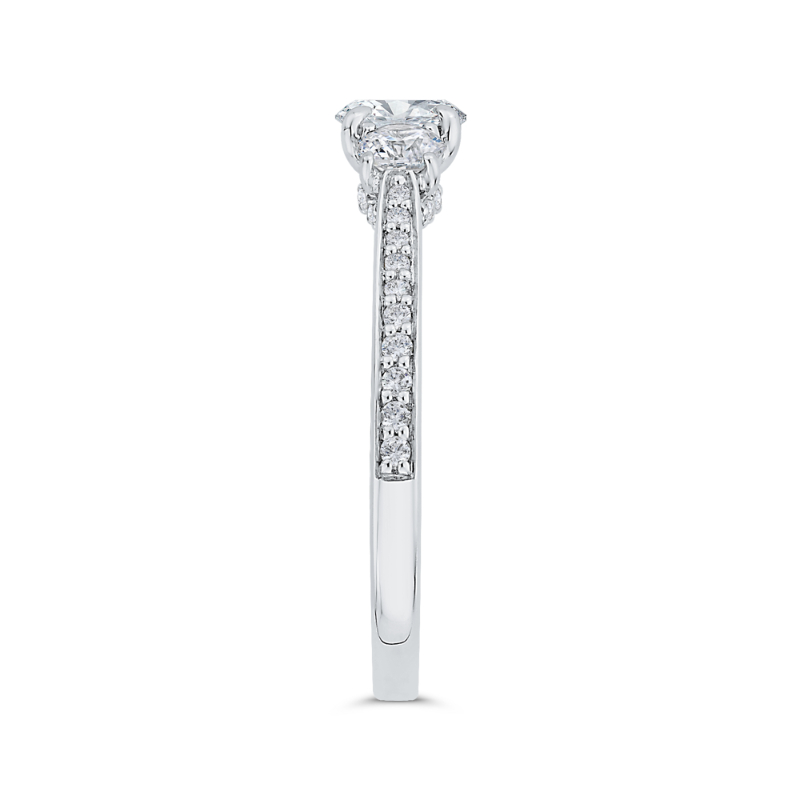 Diamond Three-Stone Plus Engagement Ring in 14K White Gold