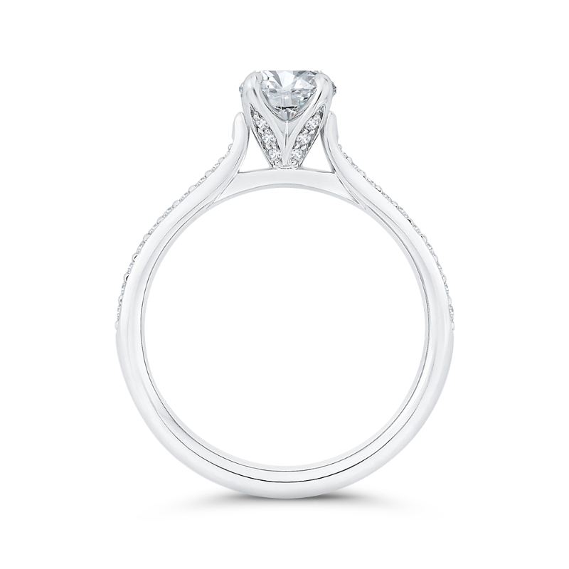Round Diamond Solitaire Plus Engagement Ring in 14K White Gold