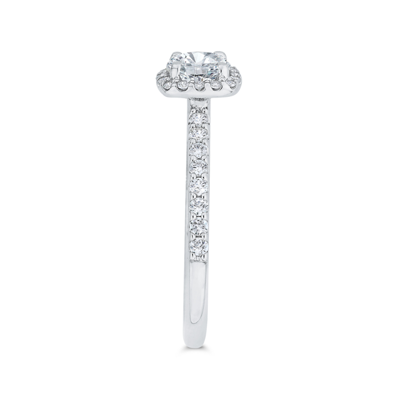 Diamond Halo Engagement Ring in 14K Two Tone Gold