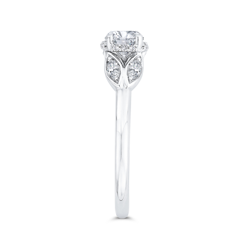 Round Diamond Solitaire Plus Engagement Ring in 14K White Gold