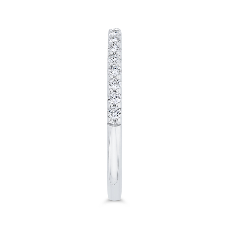 Round Diamond Wedding Band in 14K Two Tone Gold