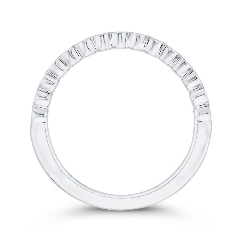 Bezel Set Diamond Wedding Band in 14K White Gold