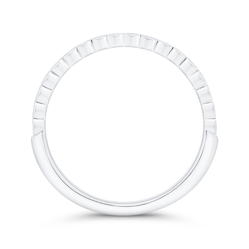 Bezel Set Diamond Wedding Band in 14K White Gold