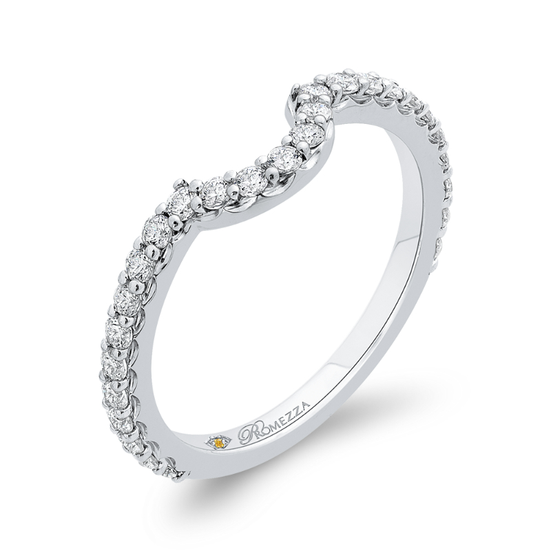 Round Diamond Wedding Band in 14K White Gold