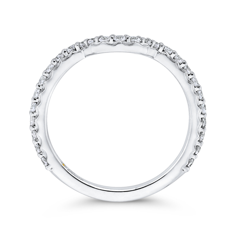 Round Diamond Wedding Band in 14K White Gold