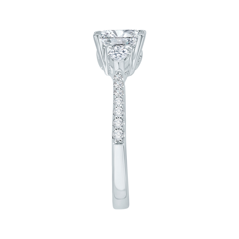 Emerald Cut Diamond Engagement Ring In 14K White Gold