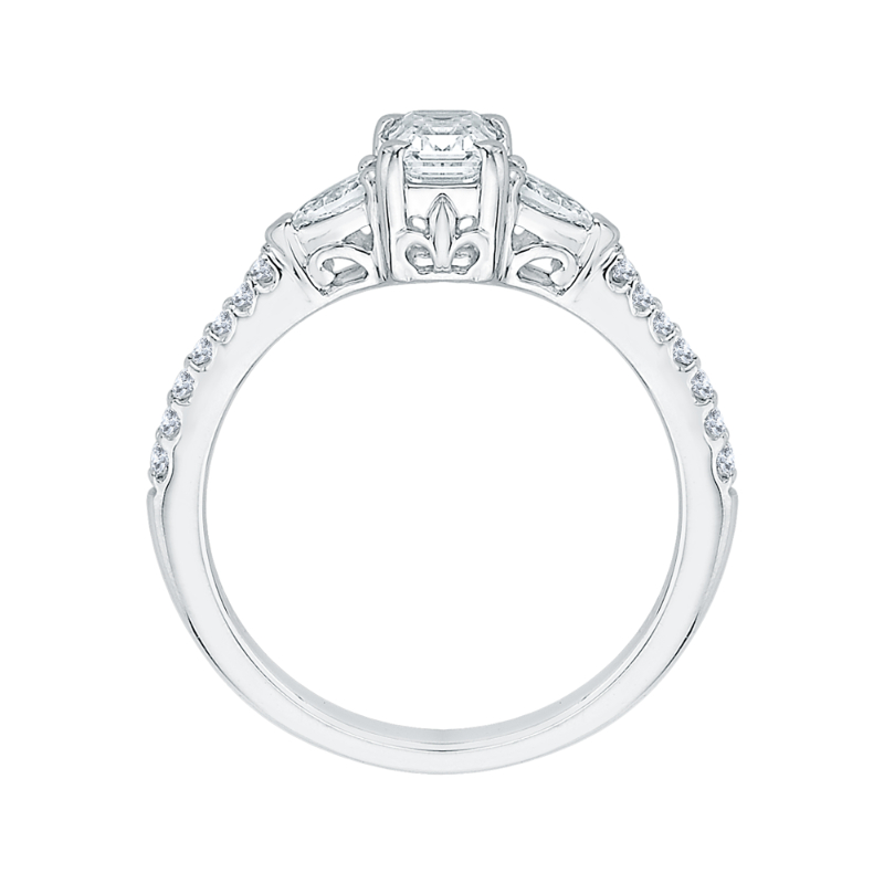 Emerald Cut Diamond Engagement Ring In 14K White Gold