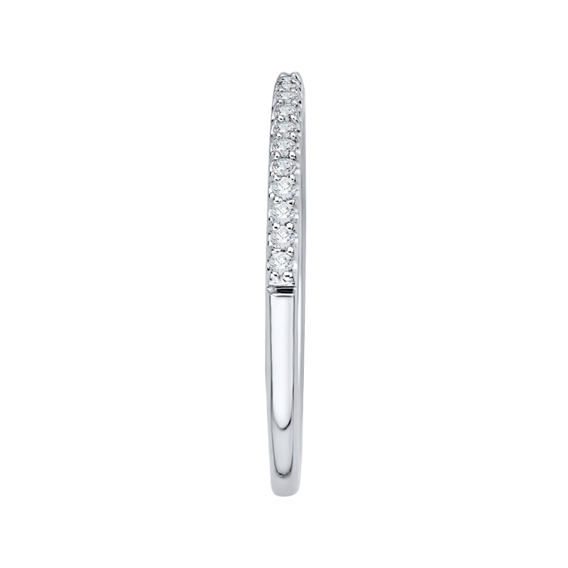 Round Diamond Half-Eternity Wedding Band in 14K White Gold