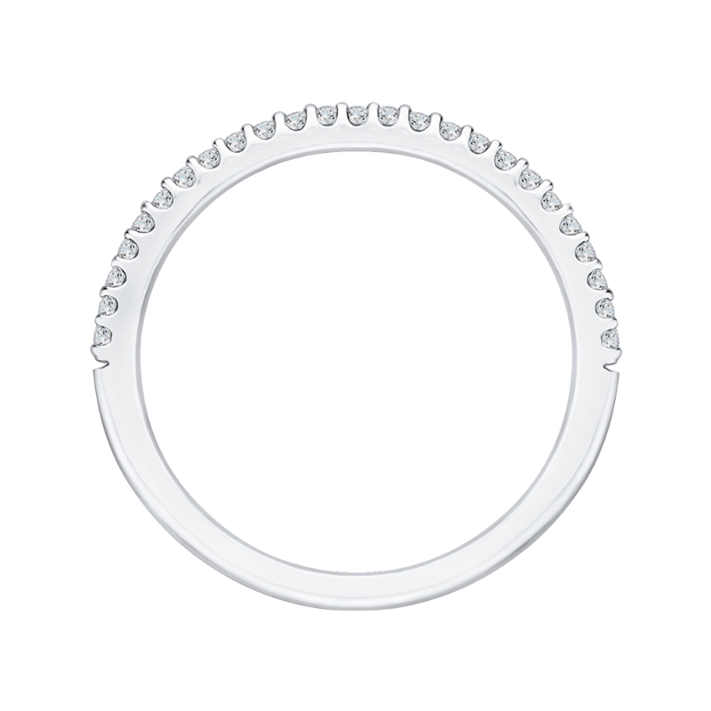 Round Diamond Half-Eternity Wedding Band in 14K White Gold