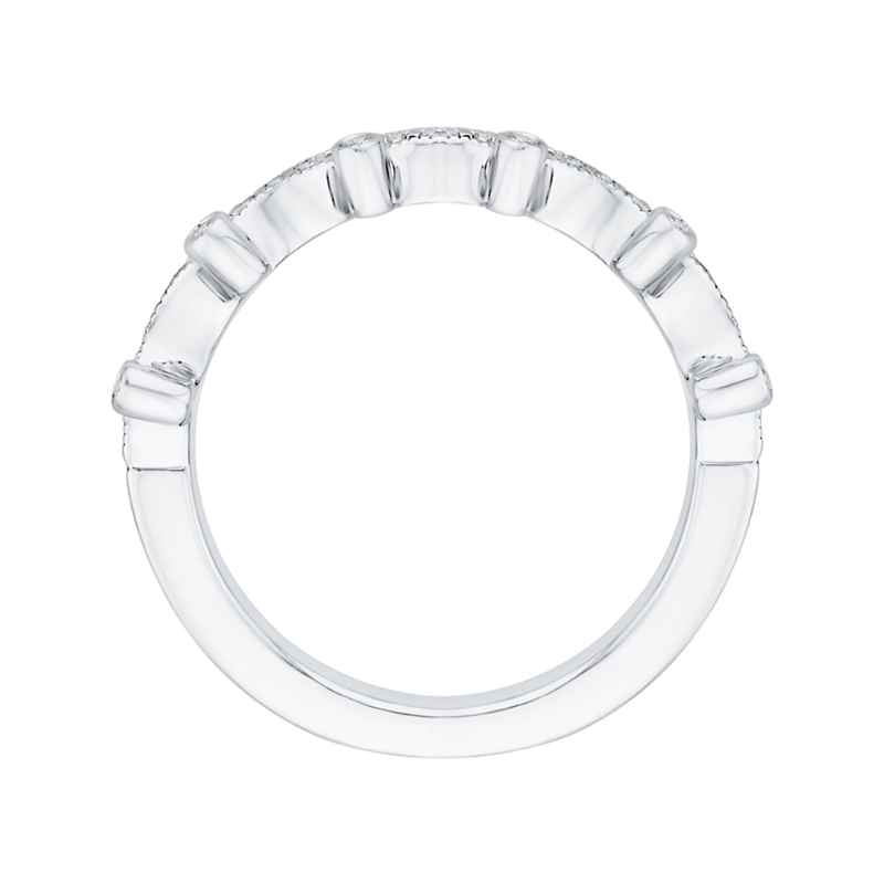 Round Diamond Wedding Band in 14K White Gold