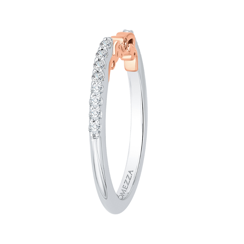 Round Diamond Wedding Band in 14K Two Tone Gold