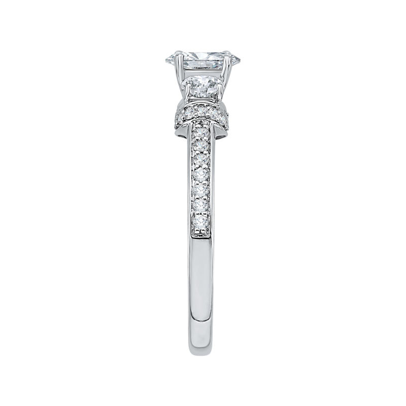 Oval Cut Diamond Three-Stone Engagement Ring in 14K White Gold