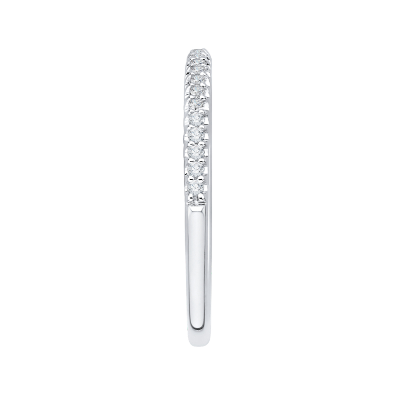 Round Diamond Half-Eternity Wedding Band in 14K White Gold
