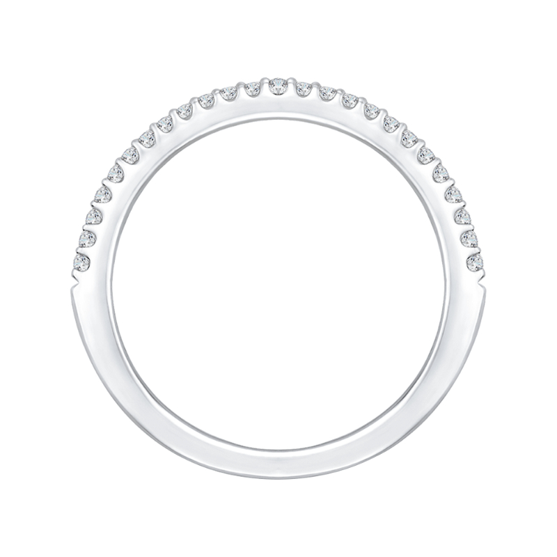 Round Diamond Half-Eternity Wedding Band in 14K White Gold