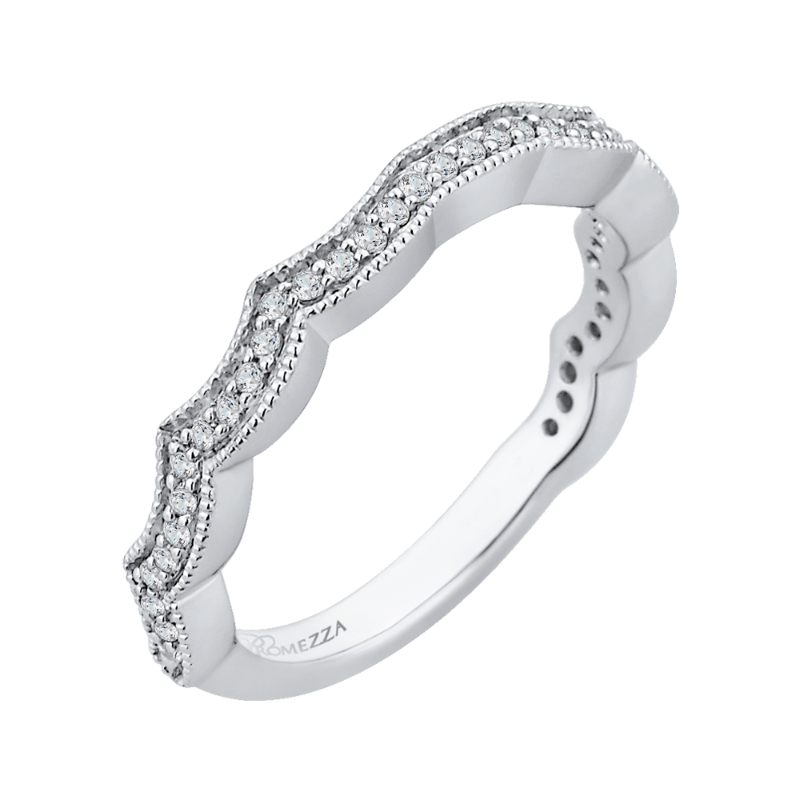 Round Diamond Wedding Band in 14K White Gold